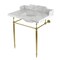 Kingston Brass 30 Carrara Marble Console Sink with Brass Legs, Marble WhiteBrushed Brass LMS3022M87 - alternate 1